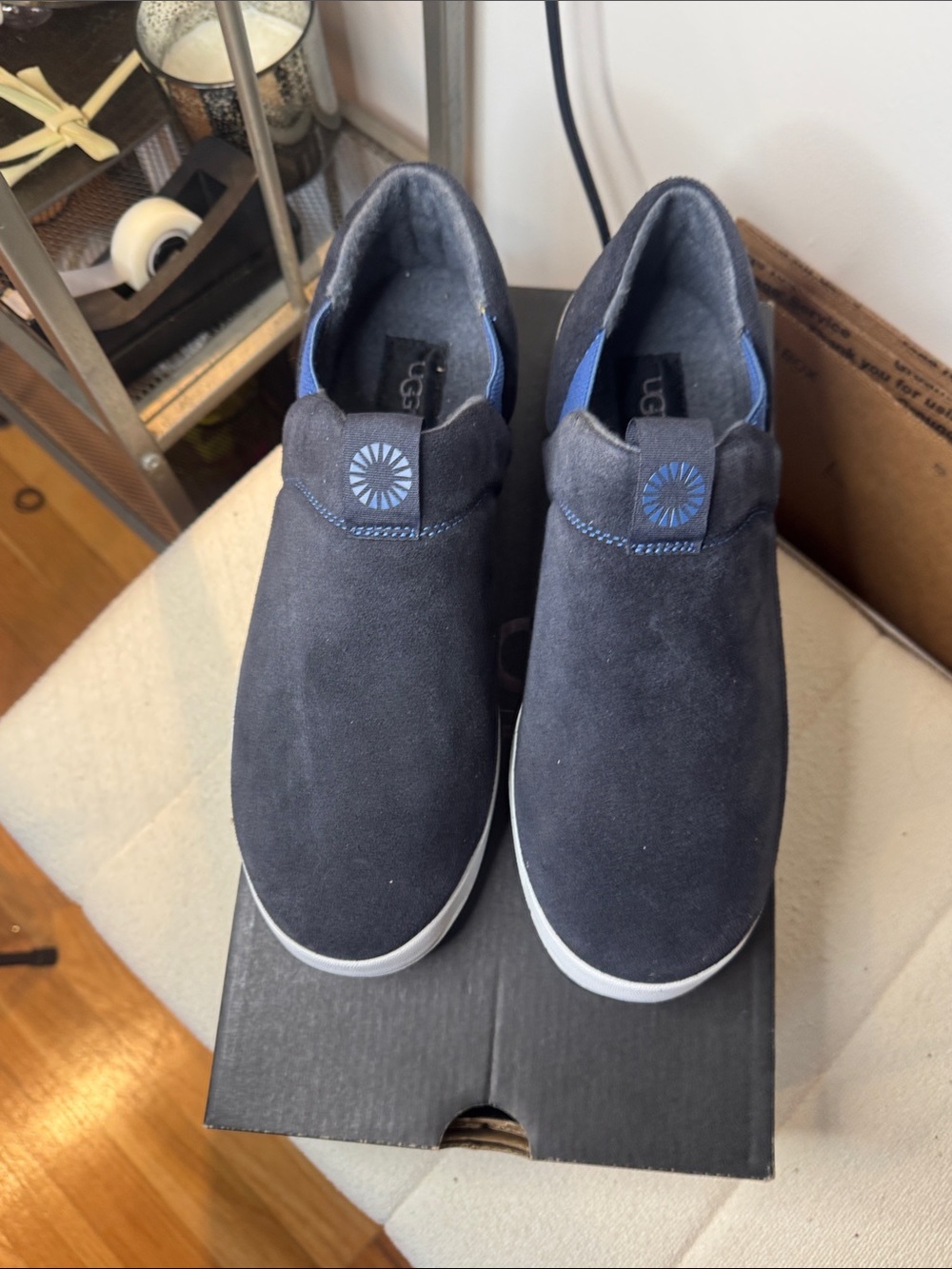 UGG Treadlite Suede Slip-On shoes with Blue Trim